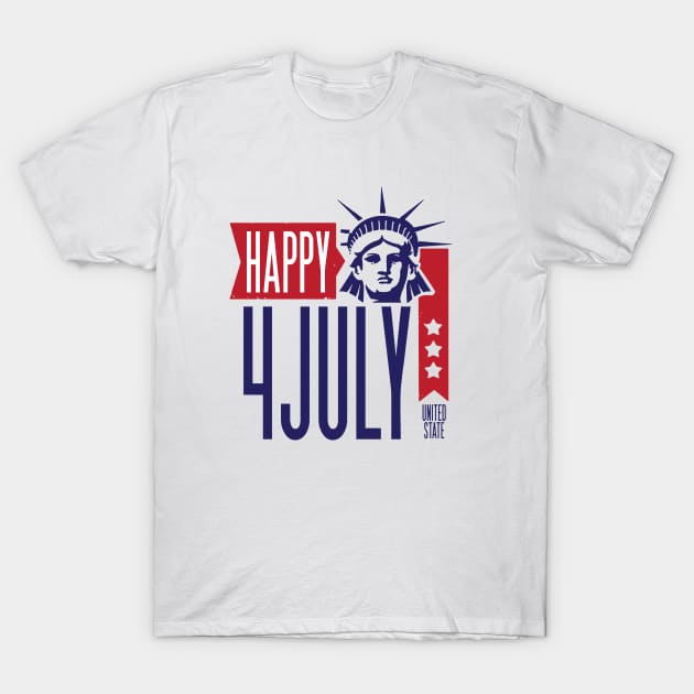 Happy 4th July T-Shirt by Skidipap